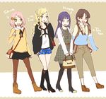  4girls blonde_hair contemporary haruno_sakura hyuuga_hinata melorythm multiple_girls naruto pantyhose pink_hair tenten yamanaka_ino 