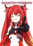  bad_id bad_pixiv_id blush check_translation closed_eyes elbow_gloves flat_chest gloves gradient_hair hair_ornament kawamiya long_hair lyrics multicolored_hair niconico open_mouth ore_twintail_ni_narimasu red_hair smile solo tailred translated translation_request twintails 