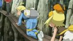  1boy animated animated_gif child citron_(pokemon) dedenne eureka_(pokemon) falling lowres multiple_girls pokemon pokemon_(anime) screencap serena_(pokemon) 