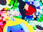  absurdres bad_id bad_pixiv_id banned_artist colorful dandy_(space_dandy) foreshortening highres male_focus ozaki_(nattohda) pompadour qt_(space_dandy) robot space_dandy 