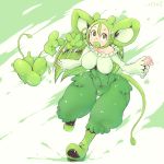  ambiguous_gender animal_humanoid big_ears breasts clothed clothing female female_focus feral footwear fur green_eyes green_fur green_hair hair hataraki_ari humanoid humanoid_focus long_hair mammal middrilo mouse mouse_humanoid navel rodent shirt signature 