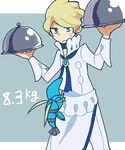  blonde_hair blue_eyes chef chef_uniform dadadanoda elite_four lowres male_focus pokemon solo sweatdrop zumi_(pokemon) 