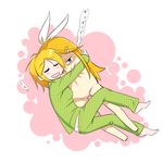  blonde_hair caffein closed_eyes kagamine_rin rin_no_youchuu short_hair sleeping vocaloid 