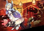  ass blue_hair blush condom couch curtains cushion downscaled dress headgear kantai_collection light_bulb long_hair md5_mismatch murakumo_(kantai_collection) panties pantyhose paper plant red_eyes resized sailor_dress super_zombie torn_clothes torn_legwear turret underwear 