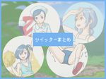  :d :o antenna_hair arm_up bangs bare_arms bare_shoulders blue_eyes blue_hair buruma cheerleader collarbone commentary_request gym_uniform hair_ornament hairclip hand_on_forehead heterochromia holding kitano_(kitanosnowwhite) kneehighs looking_at_viewer motion_lines multiple_views nurse one_side_up open_mouth pom_poms red_eyes red_footwear sailor_collar shirt shoe_soles shoes short_hair sitting sleeveless smile spread_legs swept_bangs tatara_kogasa touhou translation_request trembling white_legwear white_shirt 