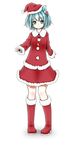  alpha_transparency alternate_costume animal_ears blue_eyes blue_hair boots cat_ears christmas dress full_body hair_bobbles hair_ornament hat jewelry kawashiro_nitori kemonomimi_mode key key_necklace looking_at_viewer pom_pom_(clothes) red_dress santa_boots santa_costume santa_hat short_hair skirt smile solo takaha_(haiburijji) touhou transparent_background two_side_up white_background 