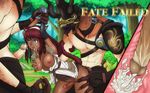  1girl 2boys airelinna_tayuun anal animal_ears animal_tail bad_end breasts cum cum_in_pussy final_fantasy final_fantasy_xiv futa_with_male futanari group_sex highres long_hair magnifire miqo&#039;te miqo'te monster multiple_boys rape red_hair tail 