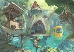  awning bad_id bad_pixiv_id booth branch bridge fish highres jar lantern no_humans nukomasu original platform rope_ladder scenery sign signpost stairs step streetcar teepee tent tiles tower tree treehouse underwater water weather_vane 