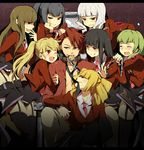  6+girls angry arm_hug asmodeus beelzebub belphegor black_hair black_panties blonde_hair brown_hair chain collar cookie drill_hair food garter_belt green_hair hair_pull harem kl leash leotard leviathan_(umineko) licking_lips lucifer mammon mouth_hold multiple_girls necktie panties pink_neckwear ponytail satan stakes_of_purgatory thighhighs tongue tongue_out umineko_no_naku_koro_ni underwear ushiromiya_battler white_hair 