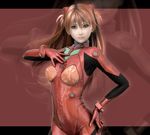  3d blue_eyes brown_hair hand_on_hip ikedan long_hair neon_genesis_evangelion pilot_suit plugsuit realistic science_fiction shikinami_asuka_langley solo souryuu_asuka_langley twintails zoom_layer 