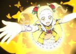 :d blonde_hair bug butterfly dress eyelashes flower insect kasugano_urara_(yes!_precure_5) looking_up moudoku_(decopon3rd) open_mouth precure rose smile solo twintails yellow yellow_background yellow_dress yellow_eyes yes!_precure_5 