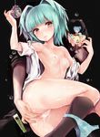  ansatsu_kyoushitsu bad_id bad_pixiv_id bauble blue_panties bow bow_panties breasts brown_eyes fingering green_hair kayano_kaede koro-sensei koshika_rina miniboy nipples open_clothes open_shirt panties panties_around_one_leg parted_lips pussy shiota_nagisa shirt short_twintails small_breasts socks solo_focus sweat tears twintails underwear vaginal 