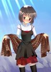  bad_id bad_pixiv_id brown_hair kanon misaka_shiori seiren_miraa shawl short_hair snow_on_head 