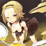  breasts breasts_outside brown_hair drum drum_set drumsticks fuwafuwa_time hairband instrument k-on! leaning_forward maid masturbation medium_breasts nipples one_eye_closed open_mouth pussy_juice solo tainaka_ritsu tomohico 