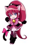  aino_megumi aino_megumi_(cosplay) animal_ears bell black_gloves blue_eyes bow cat_ears cat_tail chiyo_(rotsurechiriha) cosplay full_body genderswap genderswap_(mtf) gloves happinesscharge_precure! jingle_bell long_hair panther_pink_(precure) pantyhose paw_pose phantom_(happinesscharge_precure!) pink_bow ponytail precure red_hair ribbon shoes sidelocks skirt smile solo striped striped_legwear tail tiara unlovely_(happinesscharge_precure!) white_background wide_ponytail 