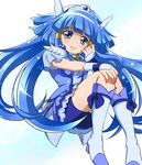  absurdres aoki_reika bad_id bad_pixiv_id bike_shorts blue_eyes blue_hair blue_skirt boots brooch cure_beauty full_body hair_tubes head_wings highres jewelry knee_boots long_hair magical_girl precure sharumon shorts shorts_under_skirt sidelocks skirt smile smile_precure! solo tiara white_background wrist_cuffs 