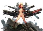  bad_id bad_pixiv_id blonde_hair breasts dungeon_and_fighter female_gunner_(dungeon_and_fighter) gun happening18 large_breasts launcher_(dungeon_and_fighter) looking_at_viewer navel nipples nude smile solo weapon 