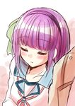  angel_beats! closed_eyes nakamura_hinato purple_hair school_uniform serafuku shinda_sekai_sensen_uniform short_hair sleeping yuri_(angel_beats!) 