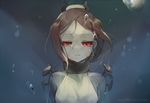  bangs bare_shoulders breasts carol_(skullgirls) collar commentary completion_time crying crying_with_eyes_open hospital_gown nail ng_(kimjae737) painwheel_(skullgirls) parted_bangs red_eyes scar skullgirls small_breasts solo tears underwater 
