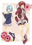  bad_id bad_pixiv_id basketball bike_shorts blue_eyes blue_hair book brown_eyes brown_hair genderswap genderswap_(mtf) hood hooded_jacket jacket kagami_taiga kneehighs kuroko_no_basuke kuroko_tetsuya loafers long_hair multiple_girls namiri navy_blue_legwear no_socks open_book open_clothes open_jacket ponytail school_uniform serafuku shoes short_hair shorts shorts_under_skirt sneakers 