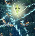  antennae beautifly butterfly butterfly_wings celebi eyes_closed forest insect nature no_humans pokemon pokemon_(game) tree wings 