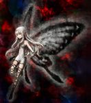  1girl aerie_(bravely_default) aerie_(bravely_defualt) artist_request bravely_default:_flying_fairy butterfly_wings fairy female kurage_(kurageru) long_hair minigirl pointy_ears solo spoilers white_hair wings 