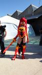  armor cosplay erza_scarlet fairy_tail flame_empress_armor non-asian photo red_hair sword weapon 