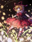  blonde_hair blue_eyes bow dress hair_ribbon highres medicine_melancholy namuko open_mouth puffy_short_sleeves puffy_sleeves ribbon short_sleeves smile touhou wavy_hair 