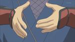  1boy animated animated_gif barbacle barbaracle hand_signs handsigns pokemon pokemon_(anime) smokescreen 