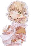  arm_warmers atoki blonde_hair green_eyes highres looking_at_viewer mizuhashi_parsee pointy_ears scarf shirt short_sleeves sketch solo tears touhou upper_body 
