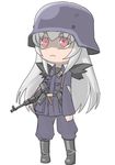  ammunition black_wings chibi explosive germany grenade gun helmet military military_uniform mp40 red_eyes rozen_maiden simple_background solo stahlhelm stielhandgranate submachine_gun suigintou uniform weapon wehrmacht white_background white_hair wings world_war_ii yaskunov 