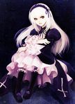  dress gothic_lolita hironox lolita_fashion long_hair red_eyes rozen_maiden solo suigintou white_hair 
