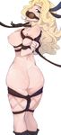  amazon_(dragon's_crown) arms_behind_back ass bdsm bit_gag blonde_hair blue_eyes bondage bound breasts dragon's_crown gag gagged large_breasts leash long_hair morisova nipples nude rope shibari solo 