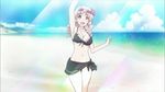  animated animated_gif bikini bouncing_breasts breasts inou-battle_wa_nichijou-kei_no_naka_de kushikawa_hatoko pink_hair swimsuit 