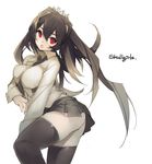  :o bad_id bad_pixiv_id black_hair black_legwear breasts copyright_name filia_(skullgirls) k_(li) large_breasts long_hair looking_at_viewer necktie red_eyes samson_(skullgirls) school_uniform simple_background sketch skirt skullgirls solo thighhighs white_background 