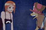  1girl animated animated_gif high_five nami nami_(one_piece) one_piece orange_hair screencap tony_tony_chopper 