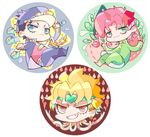  chibi clenched_hands dio_brando emerald jojo_no_kimyou_na_bouken kakyouin_noriaki kuujou_joutarou male_focus maosanmu multiple_boys severed_head star tentacles water_drop 