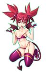  bat_wings boots bra covered_nipples demon_girl disgaea etna flat_chest garter_straps gloves greenmarine high_heel_boots high_heels highres kneeling mini_wings naughty_face navel panties pointy_ears purple_bra purple_footwear purple_gloves purple_legwear purple_panties red_eyes red_hair solo strap_pull strap_slip thigh_boots thighhighs tongue tongue_out underwear underwear_only wings 