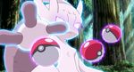  animated animated_gif mega_mewtwo_y mega_pokemon mewtwo no_humans poke_ball pokeball pokemon pokemon_(anime) psychic 