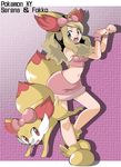  blue_eyes cosplay fennekin fennekin_(cosplay) hainchu navel pokemon serena_(pokemon) 