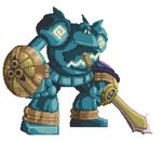  animated animated_gif gen_5_pokemon gen_6_pokemon golurk no_humans pokemon pokemon_(creature) shield sword weapon 