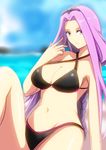  bikini breasts fate/stay_night fate_(series) koujun_(mugenzero) large_breasts long_hair purple_eyes purple_hair rider swimsuit 