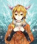  bad_id bad_pixiv_id blonde_hair highres horns kagerou_project kisaragi_momo long_hair solo tomozero yellow_eyes 