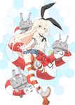  &gt;_&lt; :3 :o anchor_hair_ornament ankle_boots ass blonde_hair boots closed_eyes elbow_gloves gloves green_eyes grey_footwear hair_ornament hair_ribbon highres kantai_collection kengorou_saemon_ii_sei long_hair looking_at_viewer looking_back rensouhou-chan ribbon school_uniform serafuku shimakaze_(kantai_collection) thighhighs thong tube x3 