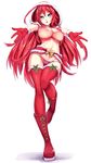  ahoge blue_eyes blush boots breasts cameltoe cross-laced_footwear gloves hat high_school_dxd highres huge_ahoge lace-up_boots large_breasts long_hair looking_at_viewer nipples open_mouth packge panties red_footwear red_gloves red_hair red_legwear rias_gremory santa_boots santa_costume santa_gloves santa_hat solo standing thighhighs underwear very_long_hair 