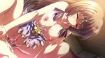  1girl areolae blush bottomless breast_grab breasts brown_hair cum cum_in_pussy eyes_closed facial game_cg grabbing hishida_ayame indoors large_breasts long_hair minori natsuzora_no_perseus nipples penis pussy sex sweat uncensored vaginal yuzuna_hiyo 