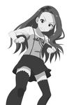  1girl animated animated_gif female forehead idolmaster minase_iori monochrome panties pantyshot skirt stomp underwear upskirt 