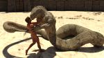  arena blood butt daz3d fight human imminent_vore male male_pred male_prey mammal reptile saliva scalie snake stinger teeth threedemon vore 