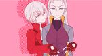  animated animated_gif breasts capcom coat dante_(devil_may_cry) devil_may_cry genderswap gloves long_hair qian_cai short_hair siblings sisters vergil white_hair 