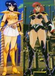  armor asou_yuuko bikini_armor headband long_hair mugen_senshi_valis multiple_girls reiko_kirishima scarf shield shoulder_pads skirt sword telnet underwear valis weapon 